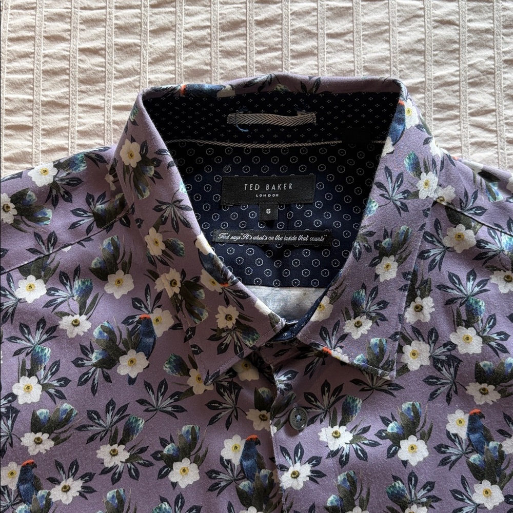 Ted Baker Lavender Floral and bird Print Shirt